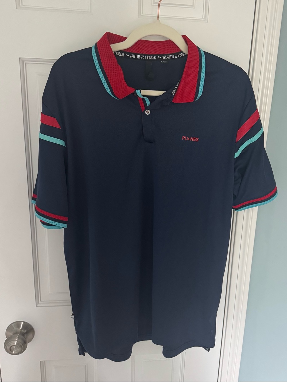 Paper Planes Mens Navy Blue Polo Shirt Style 0519K104 Size L large street wear